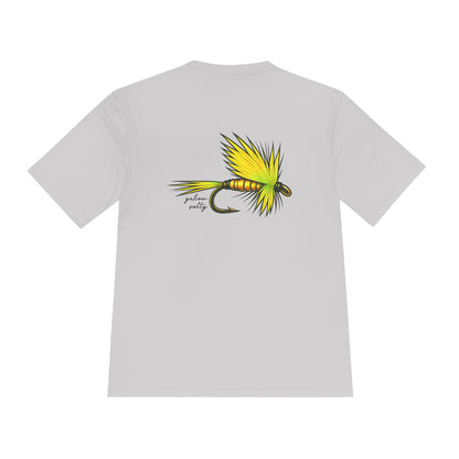 Yellow Salty Dry Fly Original Design Tee Shirt - Moisture Wicking Tee