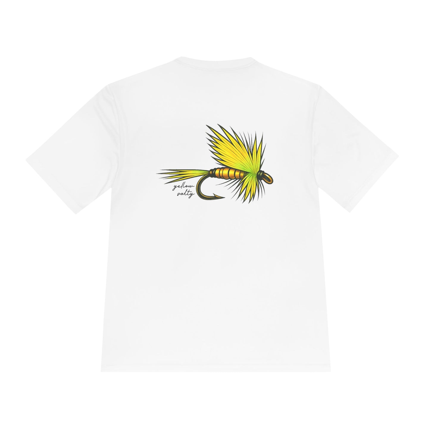 Yellow Salty Dry Fly Original Design Tee Shirt - Moisture Wicking Tee